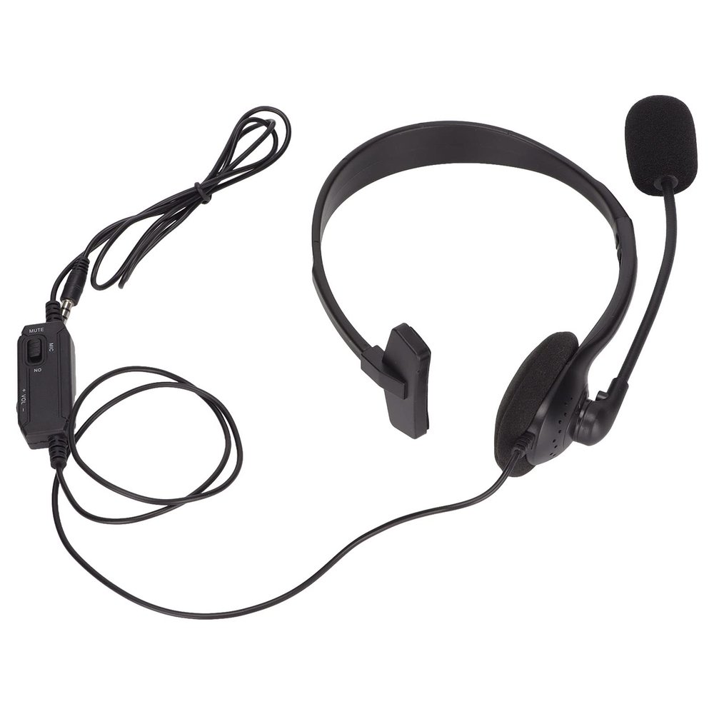 3.5mm Plug Corded Telephone Headset with Noise Reduction MicrophoneTelephone Headsetr Customer ServiceAdjustable Single Ear Headset FoOffice