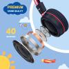 Cowyawn USB Type C Kids Headphones for School, Wired Toddler Headphones, 94dB Volume Limited, HD Stereo Sound, Foldable Lightweight On-Ear Wired Headphones for Kids/Children/Teens/Boys (Red Black) view 3