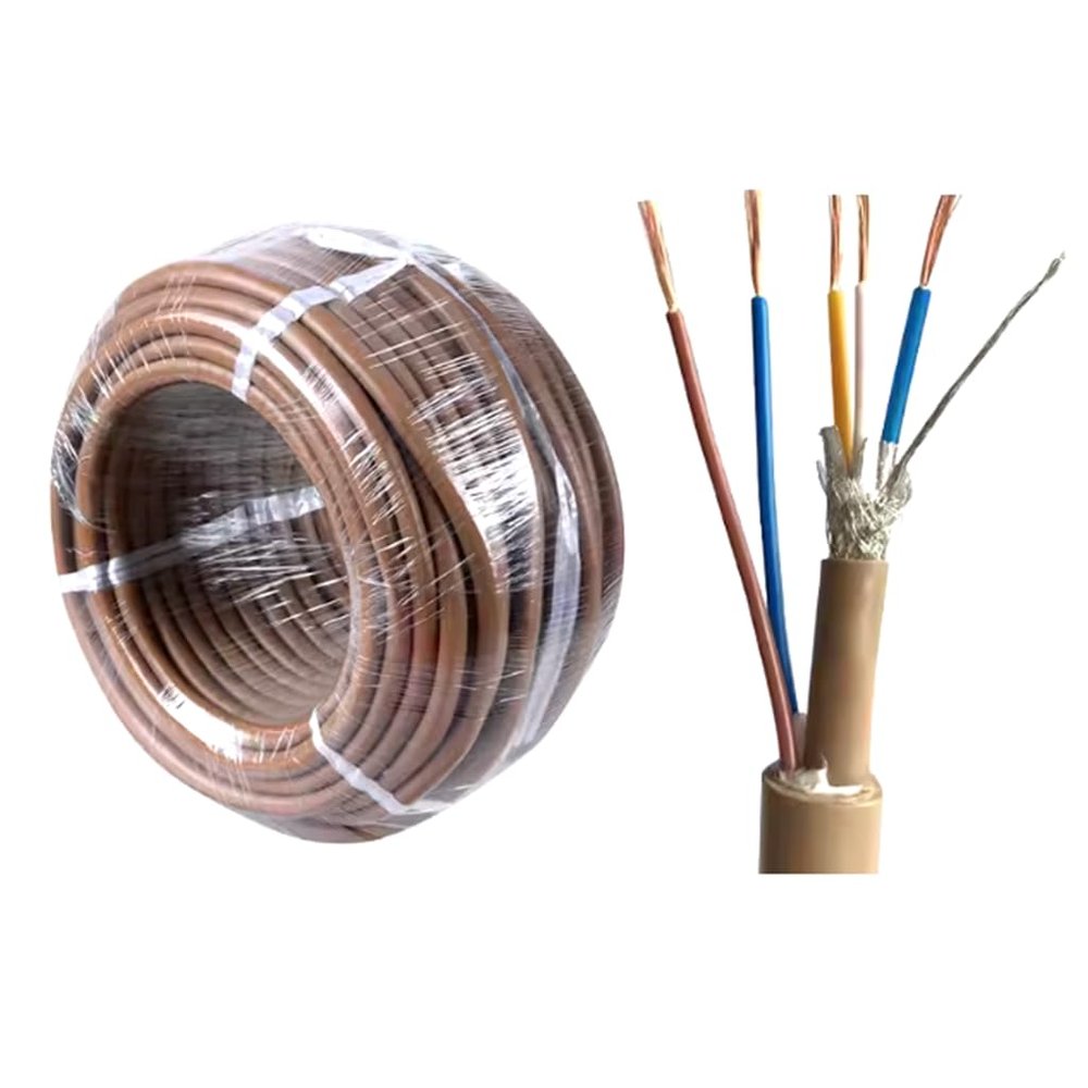 CC Link Communication Cable FANC-110SBH Brown Profibus Cable, Suitable/Compatible with CCNC-SB110H (FANC-110SBH+PW (5-Core, with Power Cord), 20 Meters)