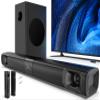 Saiyin Sound Bar for Smart TV with Subwoofer, 100W Detachable Soundbar Home Theater Surround Sound System for TV with Horn Tweeter, Adjustable Bass and HDMI-ARC/Bluetooth Optical/AUX/Connection view 1