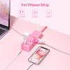 NTONPOWER Pink Extension Cord 10 ft, 1080 Joules Surge Protector Power Strip + NTONPOWER Flat Extension Cord 10 ft, 1080J Surge Protector with Long Cord, 6 Outlets and 3 USB Ports(1 USB C) view 2