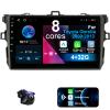 8 Core 4+32G Car Radio for Toyota Corolla 2009-2013 with Wireless CarPlay Android Auto, 9 inch 1280X720 IPS Touchscreen Car Stereo Player with Backup Camera, AM/FM/RDS, AUX, DSP, SWC view 1