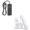 25 ft Extension Cord Flat Plug, NTONPOWER 8 Outlet Surge Protector Power Strip with USB Ports + NTONPOWER Flat Extension Cord 15 ft, 1080J Surge Protector with Long Cord view 1