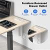 30W Drawer Outlet, Furniture Recessed Power Strip with 4 USB Ports & 2 AC Outlets, Recessed Outlet for Conference Rooms, Office Tables, Furniture, 5FT Spring Cord (ETL Listed) view 2