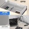 30W Drawer Outlet, Furniture Recessed Power Strip with 4 USB Ports & 2 AC Outlets, Recessed Outlet for Conference Rooms, Office Tables, Furniture, 5FT Spring Cord (ETL Listed) view 3