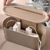 Cable Management Box,Desk Cord Organizer with Groove Cover,Plastic Cord Hider Box,Large Cable Box Organizer,Power Socket Management for TV/Computer/Router/Games Console Cable Storage (Milk Tea) view 4