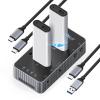 ORICO 40Gbps M.2 NVMe Hard Drive Docking Station with Offline Clone Dual-Bay NVMe Cloner with USB C Cable for Both (M Key, B+M Key) PCIE NGFF Dock, Compatible Size 22110 2280 2260 2242 2230-IT28N view 1