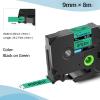 POPOBUY TZ TZe 9mm 0.35 inch Laminated Green Tape Compatible for Brother P Touch TZ721 TZ-721 TZe-721 TZe721 Label Tape for PTD210 D400AD D600 PT-H100 PTH110 PT1290 PT-1230PC, 3 Pack Black on Green view 2