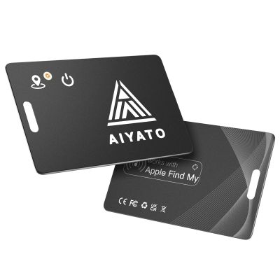 SmartCard Wallet Tracker Card Compatible with Apple Find My App(iOS Only), Rechargeable Item Finder Card for Wallet Luggage Key Passport Tracker with Chain Hole