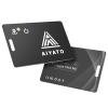 SmartCard Wallet Tracker Card Compatible with Apple Find My App(iOS Only), Rechargeable Item Finder Card for Wallet Luggage Key Passport Tracker with Chain Hole view 1