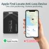 SmartCard Wallet Tracker Card Compatible with Apple Find My App(iOS Only), Rechargeable Item Finder Card for Wallet Luggage Key Passport Tracker with Chain Hole view 2