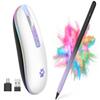 2.4G Rechargeable Wireless Mouse, 7 Color Breathing Lights Computer Mouse (Ivory White) Bundle with Stylus Pen for iPad, Apple Pencil for iPad 2018-2023 with Palm Rejection (Black and Purple) view 1