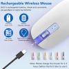 2.4G Rechargeable Wireless Mouse, 7 Color Breathing Lights Computer Mouse (Ivory White) Bundle with Stylus Pen for iPad, Apple Pencil for iPad 2018-2023 with Palm Rejection (Black and Purple) view 2