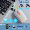2.4G Rechargeable Wireless Mouse, 7 Color Breathing Lights Computer Mouse (Ivory White) Bundle with Stylus Pen for iPad, Apple Pencil for iPad 2018-2023 with Palm Rejection (Black and Purple) view 4