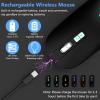 2.4G Rechargeable Wireless Mouse, 7 Color Breathing Lights Computer Mouse (Black-Black Nose) Bundle with Stylus Pen for iPad, Apple Pencil for iPad 2018-2023 with Palm Rejection (Sky Grey) view 2