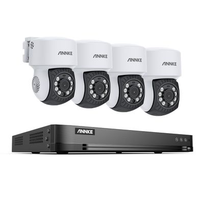 ANNKE 32 Channel H.265+ AI 3K Lite DVR Recorder with NO Hard Drive, 4X 2mp AHD Add-on PT Cameras with with 350 pan and 90 tilt, AI Human/Vehicle Detection for Home/Business Surveillance