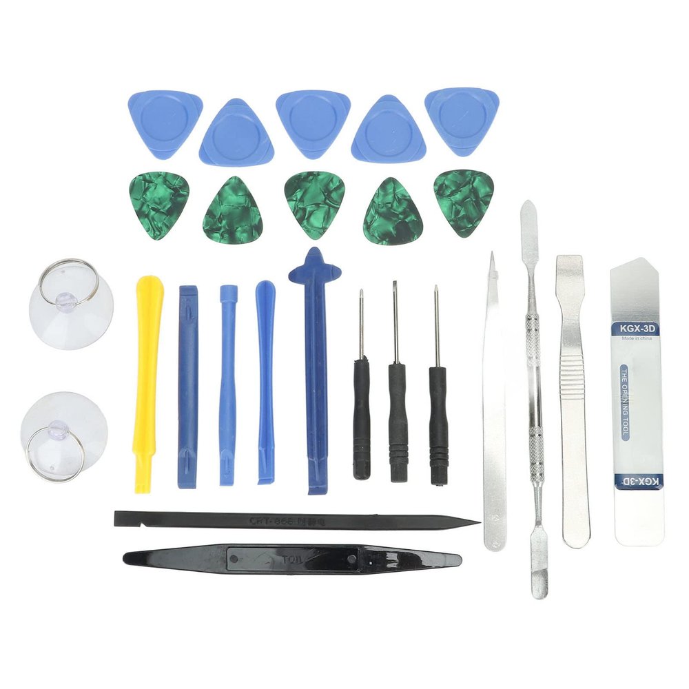 NDNCZDHC 26PCS Professional Electronics Opening Pry Tool Repair Kit with Flat Tip Scraper and Anti Static Tweezer for Cellphone Laptops Tablets