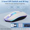 2.4G Rechargeable Wireless Mouse, 7 Color Breathing Lights Computer Mouse (Ivory White) Bundle with Stylus Pen for iPad, Apple Pencil for iPad 2018-2023 with Palm Rejection (Black) view 3