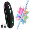 2.4G Rechargeable Wireless Mouse, 7 Color Breathing Lights Computer Mouse (Black-Black Nose) Bundle with Stylus Pen for iPad, Apple Pencil for iPad 2018-2023 with Palm Rejection (Sky Blue) view 1