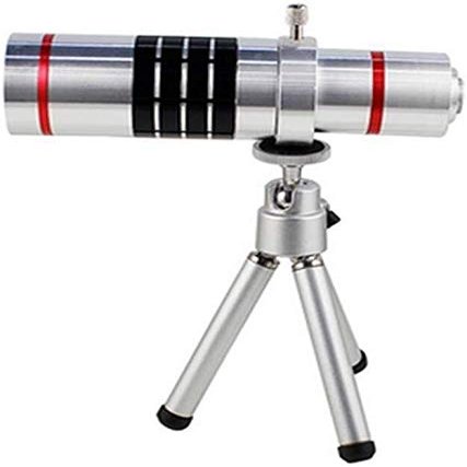 ZGYOZMNG Mobile Universal Magnifying Glass/Metal Universal Metal Tripod Phone with Phone 18 Times telephoto Telescope/HD Mobile Phone Lens Photography Picture Magnifying Glass Magn