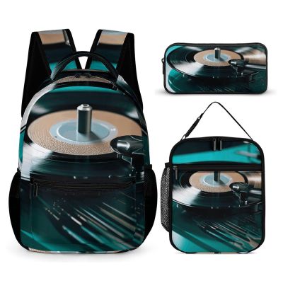 KLWQR Black Film Record Backpack for Women Men Lightweight Waterproof Backpack Set With Lunch Box Pencil Case Travel Laptop Backpack Casual Daypacks