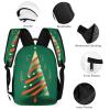 KLWQR Christmas Tree Shape Backpack for Women Men Lightweight Waterproof Backpack Set With Lunch Box Pencil Case Travel Laptop Backpack Casual Daypacks view 3