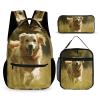 KLWQR Dog Running on The Grass Backpack for Women Men Lightweight Waterproof Backpack Set With Lunch Box Pencil Case Travel Laptop Backpack Casual Daypacks view 1
