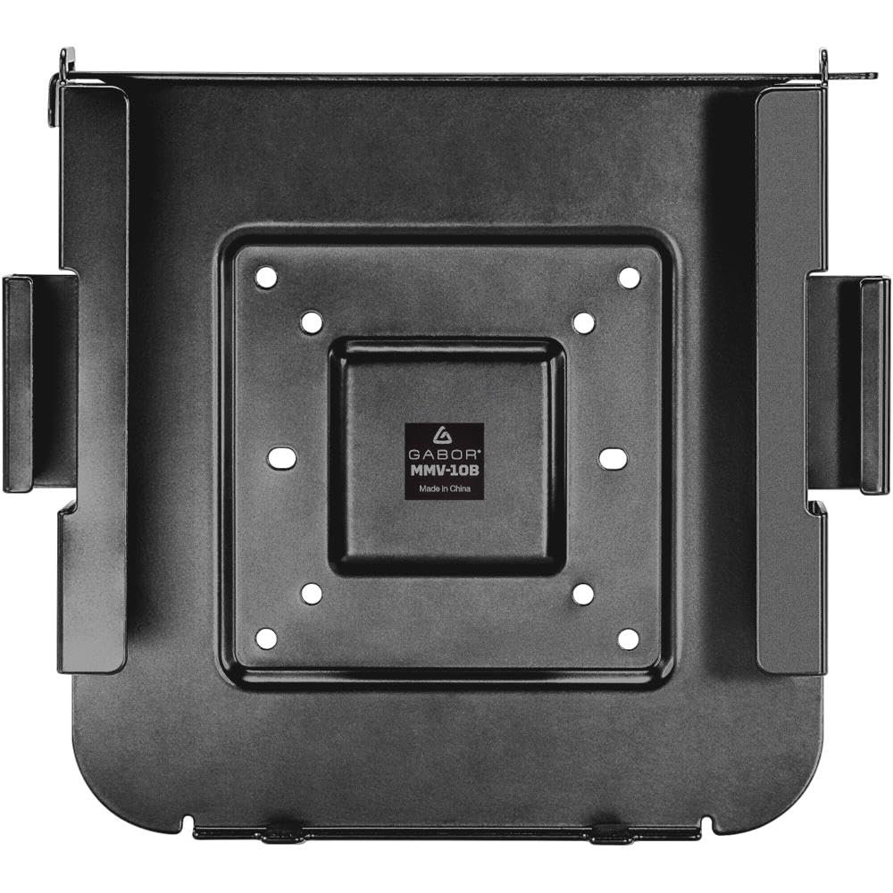 GABOR Mac mini VESA Mount/Wall Mount/Under Desk Mount/VESA Mount Behind Monitor- Foam Padding, Security with Anti-Theft Locking, Full Mounting Kit for Space-Saving and Ergonomic Setup, Black