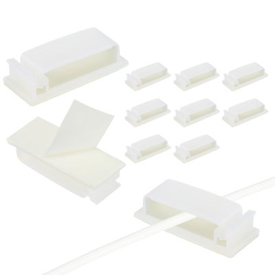 PATIKIL 6MM Self Adhesive Cable Clips, 50 Pcs Cable Management Clips Wall Wire Holder Cord Organizer for Wall Office Home Under Desk, White
