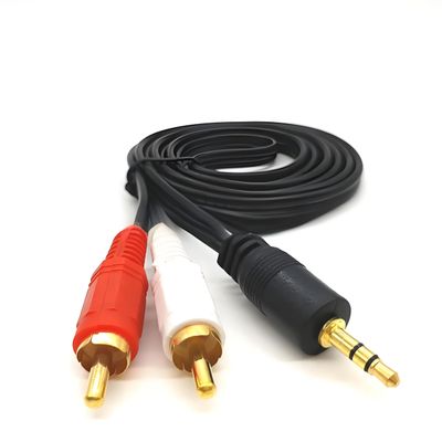 3.5mm to 2 RCA Cable 1 to 2 Audio Cable Male to Male Speaker Adapter for Smartphone DVD Player (1.5M/4.92FT)