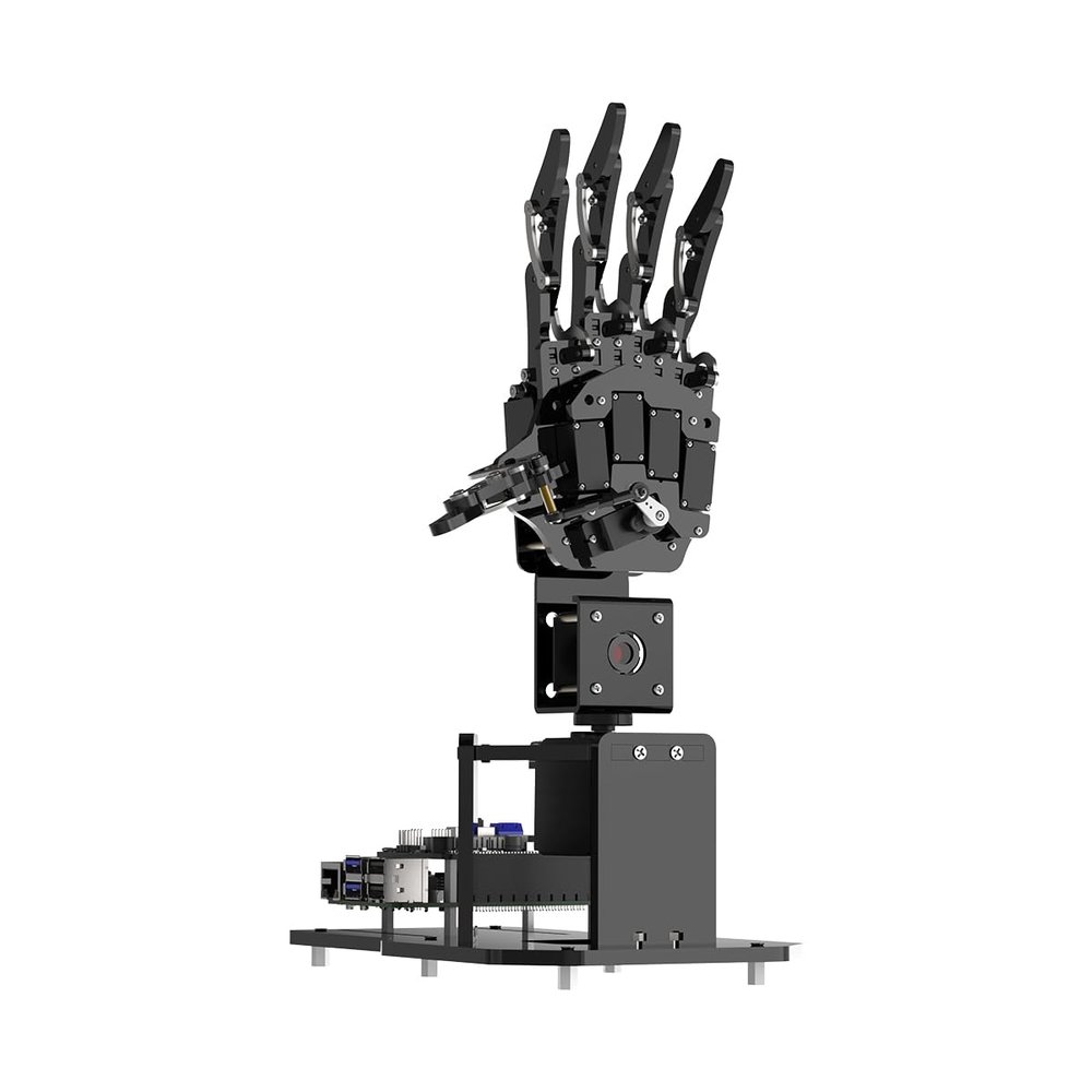 HIWONDER uHandPi Raspberry Pi Robotic Hand AI Vision Bionic Mechanical Hand with Python Programming Powered by Raspberry Pi 5 4GB (Left Hand)