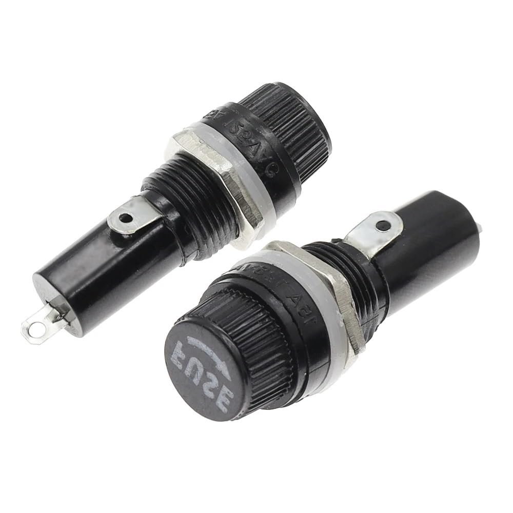 10PCS 5 * 20mm 6 * 30mm 250V Glass Fuse Holders 5x20 6x30 Insurance Tube Socket Fuse Holder for Insurance Panel Mount Fuse Holder(6X30MM,0.25A)