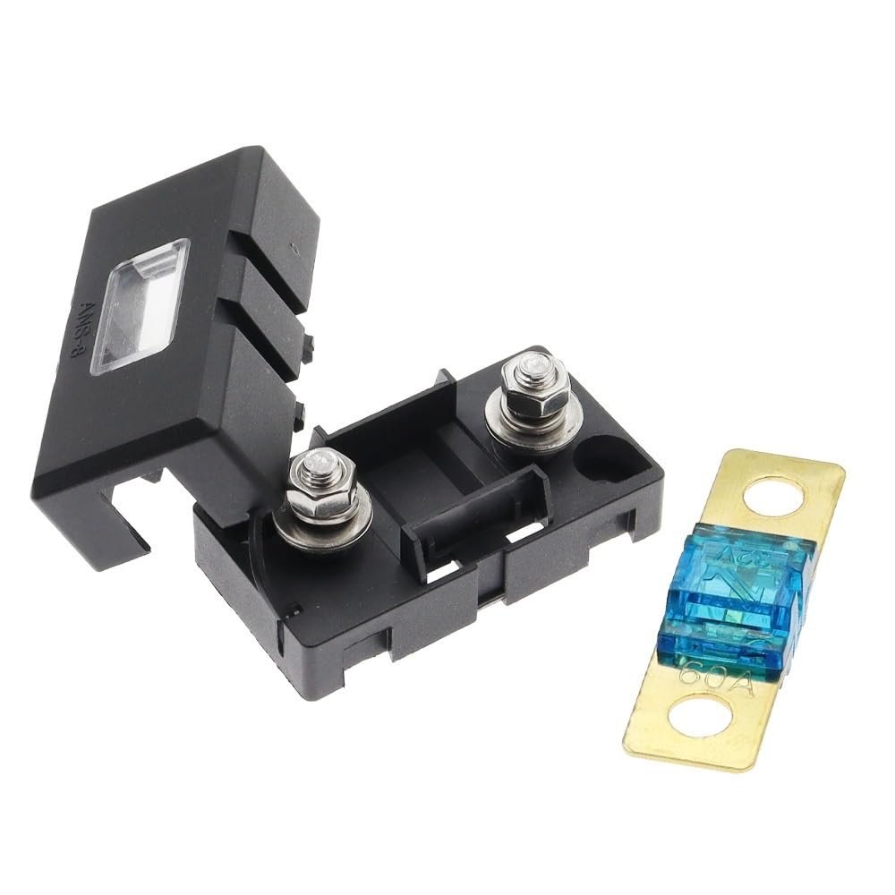 ANS-H 1-Way Midi Fuse Holder ANS-8 Safety Plate Base Car Carrier Fuse Box Bolt Type 20A 50A 70A 80A 100A 150A 175A 200A(1Set Fuse Holder-4,200A)
