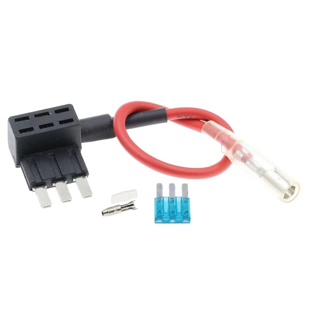 12V Fuse Holder Add-a-Circuit TAP Adapter Micro Mini Standard ATM APM Blade Auto Fuse with 10A Blade Car Fuse with Holder(T Micro3,45A)