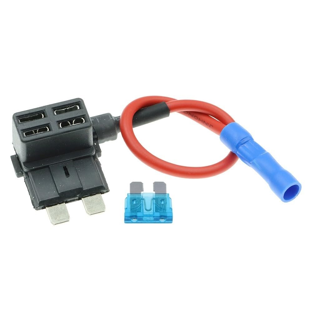 12V Fuse Holder Add-a-circuit TAP Adapter Micro Mini Standard ATM APM Blade Auto Fuse with 10A Blade Car Fuse with holder(Standard,1A)