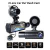 1080P Dash Cam, Triple Camera Front Rear Inside, Night, Motion Detection, G Sensor, 24H Parking Mode, Loop Recording, Wide Angle, Emergency Lock, 32GB Memory Card Support view 2