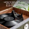 Victrola Century Signature+  6-in-1 Vinyl Record Player & Music Center - 3-Speed Turntable, CD & Cassette, VINYLSTREAM, Bluetooth & 3.5mm Aux, Record Player with Speakers, 18" Legs (Walnut) view 3