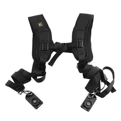 HuaerHui Dual Shoulder Camera Strap Harness Quick Release Adjustable Double Camera Tether Strap Belt With 1/4 inch Screw for DSLR SLR Camera