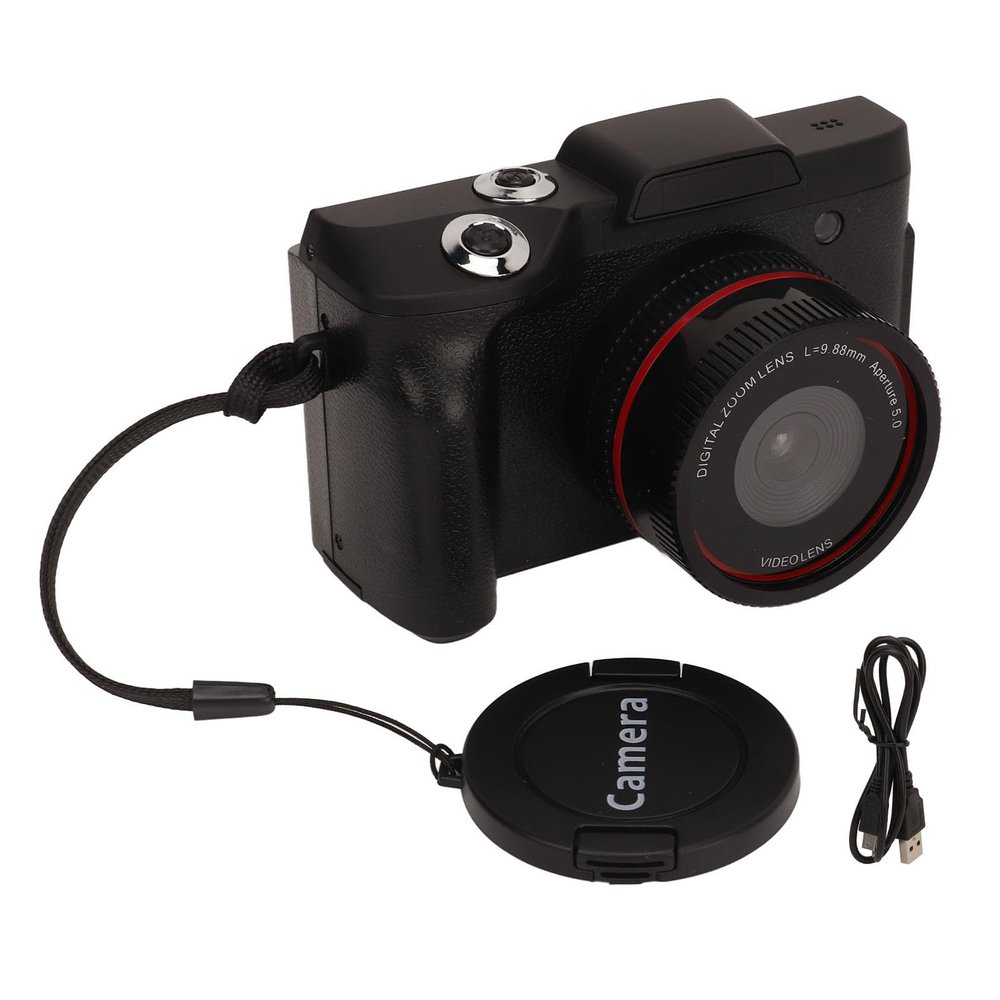 Tangxi Digital Camera, Autofocus Vlogging Camera 1080P HD 16MP Smart Micro SLR Camera 16X Digital Zoom with Fill Light for Photography