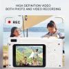 Travel Autofocus Camera Digital Camera, 2.4in Screen 8X Zoom Front Rear Dual Lens Autofocus Vlogging Photography, with Timer Photos, for Travel (White) view 3