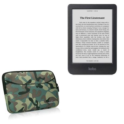 BoxWave Case Compatible with Kobo Clara BW - Camouflage Suit with Pocket, Neoprene Camo Suit Zipper Pocket for Storage