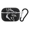 Black German Shepherd Earbud Case Cover Compatible with AirPods Pro Headphone Case Protective Case with Keychain White-Style view 1