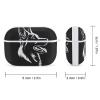 Black German Shepherd Earbud Case Cover Compatible with AirPods Pro Headphone Case Protective Case with Keychain White-Style view 2