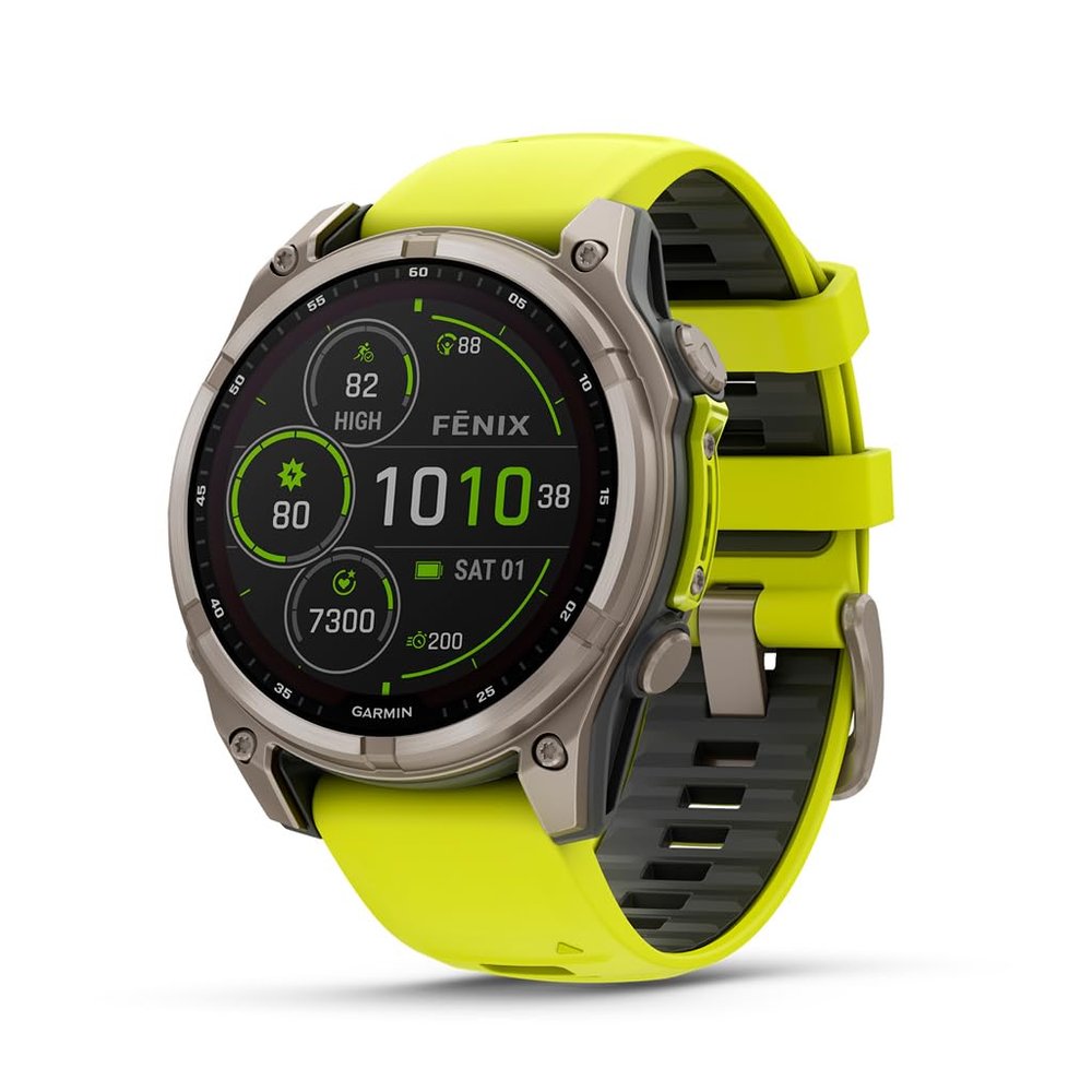 Garmin fnix 8 Solar, Sapphire, 47mm, Titanium, Amp Yellow/Graphite