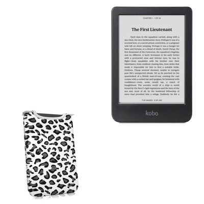 BoxWave Case Compatible with Kobo Clara BW - Snow Leopard Plush SlipSuit, Animal Leopard Print Padded Soft Sleeve
