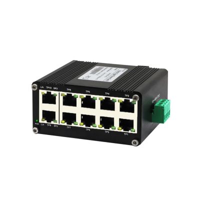 BAISULI Industrial Din Rail Switch Gigabit Ethernet Industrial 10 Ports Gigabit Ethernet Switch Din Rail 5/8/10-port 10/100/1000Mbps Network Switch IP40 Aluminium Case(10 Ports RJ45)
