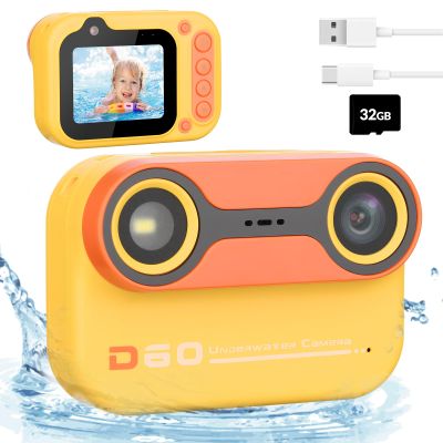 Bestrip Kids Underwater Camera, 1080P HD Waterproof Digital Camera with 2.4" IPS Screen, Birthday Gifts for Boys Girls Children, Toddler Cameras Toys for 3 4 5 6 7 8 9(Yellow)