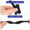 MECCANIXITY 5Pcs Insulation Braided Cable Sleeve,3.3Ft-1/2 Inch ID Black, High Temp Silicone Coated Fiberglass Sleeving for Cable Wrap, Automotive Hose Lines Electrical Wiring Protection view 3