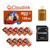 Cloudisk Pack of 10 Parrot-Prime Micro SD Card 128MB not 128GB Small Capacity Memory Card C4 with Adapter, Card Reader (128MB) view 1