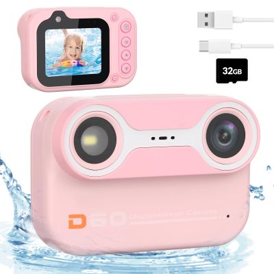 Bestrip Kids Underwater Camera, 1080P HD Waterproof Digital Camera with 2.4" IPS Screen, Birthday Gifts for Boys Girls Children, Toddler Cameras Toys for 3 4 5 6 7 8 9(Pink)